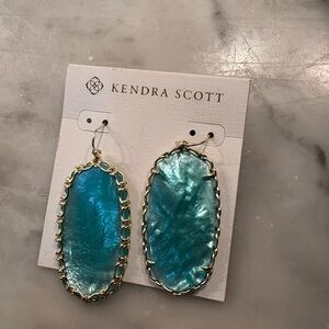 Kendra Scott Ella London Blue Teal/Silver Tone Earrings
